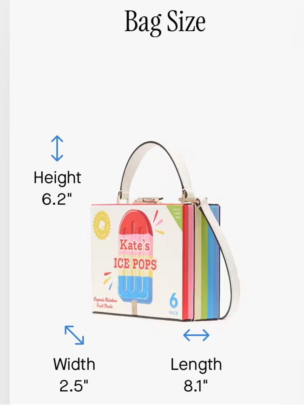 Kate Spade New York Snack Bar Popsicle Crossbody Bag Multi KL040 New - Picture 8 of 9